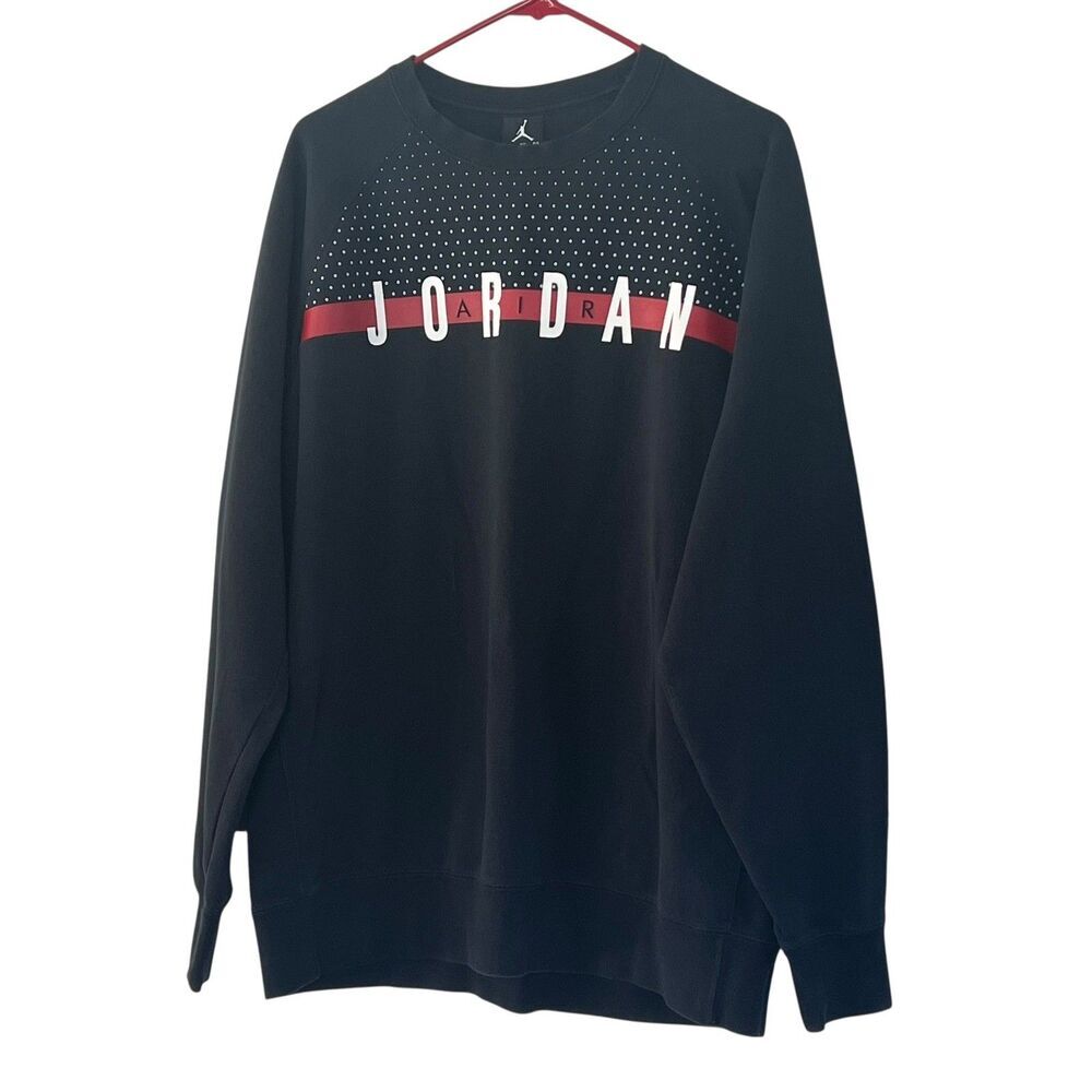 Jordan Black Crew Neck Sweatshirt Pullover Jumper Men's XL Extra Large